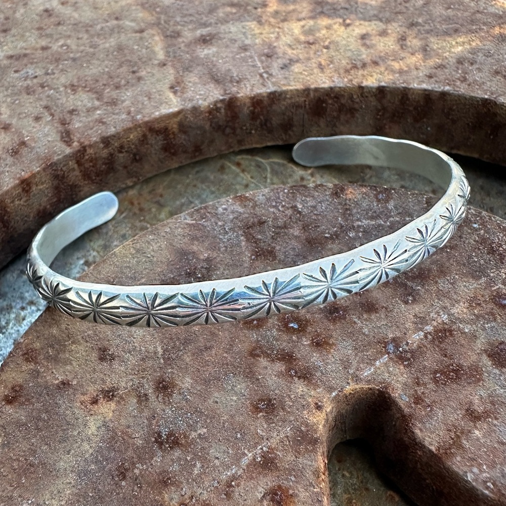 Stamped Sterling Stacker Cuff